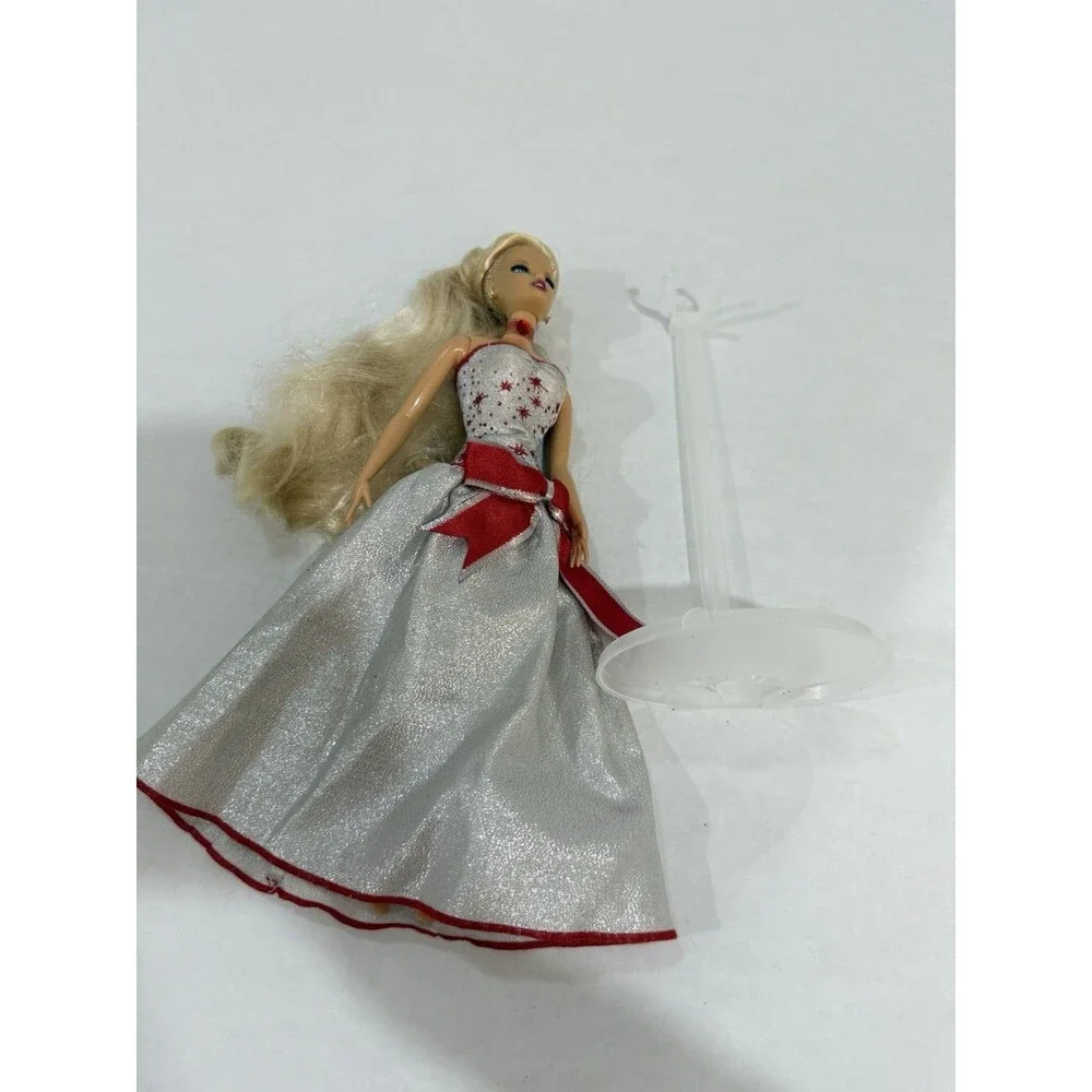 Jakks Pacific Barbie Doll Holiday‎ Elegant Dress, Beautiful Blonde Hair + Stand